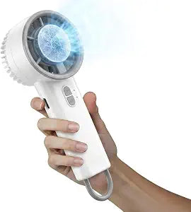 Portable Handheld Fan with Cooling Plate, White