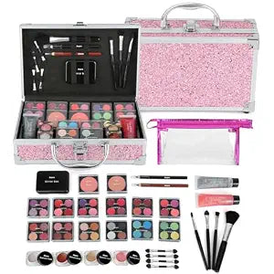 Anpro All-In-One Makeup Kit for Girls 10-12, Teen Makeup Set, Pink Case