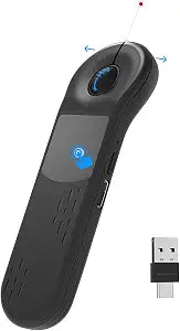 Rechargeable Air Mouse for PC/iOS/Android with Touchpad Wireless PPT Presenter with Bluetooth 2.4G, Works with PowerPoint/Keynote/TikTok/Camera/Kindle App (Black)