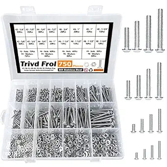 Trivd Frol 750PCS Machine Screws Assortment Kit, #2-56#4-40#6-32#8-32
