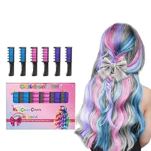 Hair Chalk Comb – Temporary Dye for Kids, Washable & Fun for Parties