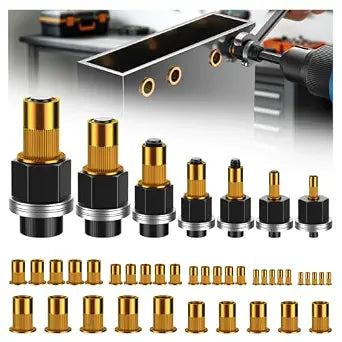 Carbon Steel Rivet Nut Tool Set, M3 to M12 Head Rivet Nut Tool Kit
