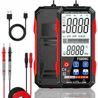 FS898C Digital Multimeter True RMS 6000 Counts USB-C Rechargeable NCV