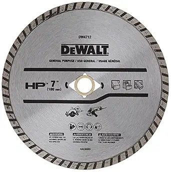 DEWALT Diamond Blade for Block and Brick, Dry/Wet Cutting, Continuous Rim, 7-Inch (DW4712)