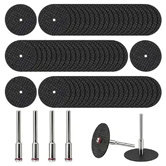 60Pcs Rotary Tool Cut Off Wheel 1-1/4 inch Reinforced Fiberglass Cut Off Wheels and 4Pcs Mandrels