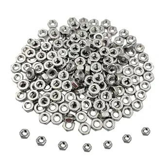 100pcs M3-0.5 Hex Nut Stainless Steel 304(18-8) Metric Hexagon Nut for Bolts, Bright Finish, Full Thread (M3)