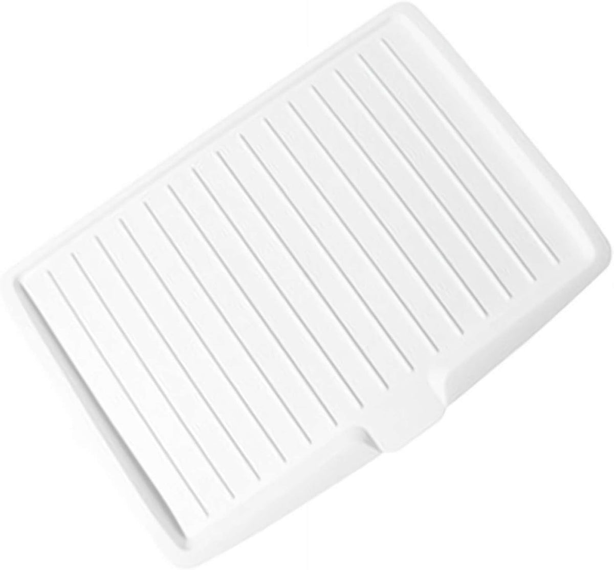 17.6x12'' Kitchen Dish Drain Board & Drying Rack Tray with Built-in Drain Lip - Sturdy Plastic Drying Pad for Countertop, Prevents Water Buildup, Easy to Clean