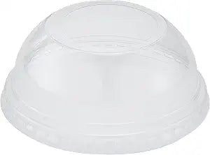 Restaurantware-LIDS ONLY: Chef 101 3.9 x 1.6 Inch Dome Lids With Wide Hole, 50 Disposable Transparent Covers - Ice Cream Cups Sold Separately, Sustainable, Clear Plastic Dome Lid, Ideal For Takeaways