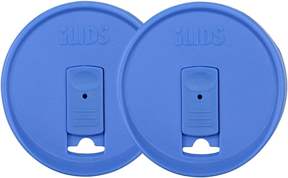 Mason Jar Drink Lid, Wide Mouth, Periwinkle, 2 Pack, BPA-Free