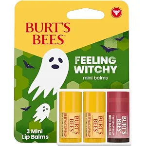 Burt's Bees Feeling Witchy Halloween Minis Classic Beeswax and Red Dahlia Tinted Lip Balm Gift Set, 100% Natural Origin Lip Care, 3 Tubes, 0.049 Oz. (Package May Vary)