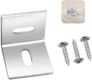 Table Top Fasteners,20 Pack Z Clips for Table Tops Included 60 pcs Screws,Adjustable Corner Braces for Wood Table Tops,Which L Brackets Use on Wood Table as Countertop Fasteners
