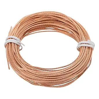 PATIKIL Bare Copper Ground Wire, 18 Gauge 50 Feet Solid Braided Copper Cables Electronic Wire Grounding Conductor Stranded Metallic Wire for Lamp Electrical Equipment