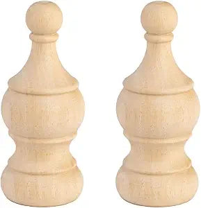Unfinished Wood Bed Post Finials 2 Pack 5.9" Decorative Finials for Crafts