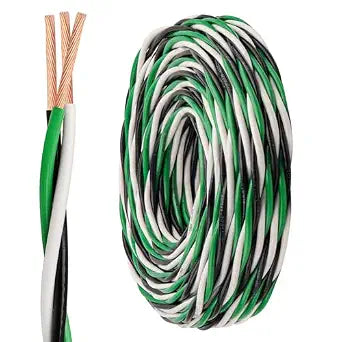 MOOKEERF THHN Wire 12 Gauge 3 Conductor (Black/White/Green) 25FT - OFC Stranded Copper 12 AWG Pre-Twisted Electrical Building Wire 600V with Nylon Jacket for Residential, Industrial, Ground, CNC
