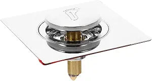 Press The Spring Core Washbasin Plug Bathroom Sink Drainer Sink Drain Stopper Bathroom Bathtub Hair Catcher for Drain Drainage Universal Stainless Steel