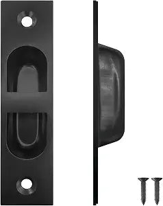 4 Inch Pocket Door Edge Pull, 304 Stainless Steel Flush Edge HandlePocket Door Hardware,Black-1 Pack