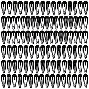 MJIYA 50 Pack Clips for Hair, Black 1.2 Inch Barrettes Women Metal Snap Hair Clips Accessories