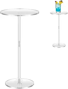 Modern Round Acrylic End Table, 9.8" Clear Cocktail Table