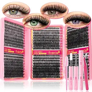 Lash Clusters Kit, Foldable 3-Layer Box Individual Lashes 40D+50D+80D+110D