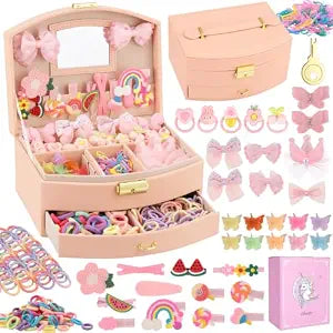 343 Pcs Cute Hair Accessories for Girls Toddlers Kids Little Gifts Set