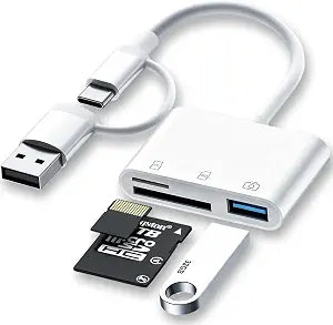 USB C & USB to SD Micro SD Memory Card Reader Digital Camera Viewer Adapter