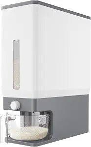 Lifewit Rice Container 25 Lbs, One-Press Dispenser with Measuring Cup