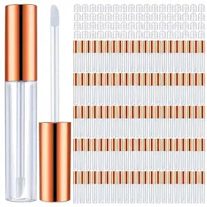 Nuanchu 100 Pcs 10 ml Empty Lip Gloss Tubes Bulk with Wand, Rose Gold