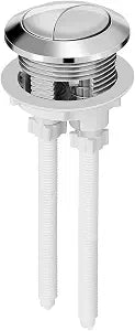 OSALADI Toilet Water Tank Push Button Rod Dual Flush Round Button Replacement for Cistern Lid Hole 114mm Silver Toilet Part Easy Install for Most Dual Flush Toilets