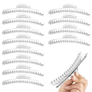 12 PCS Butterfly Hair Clips, Metal Finger Wave Clips with Aluminum Tips - Gold Small Vintage Hair Clamps for Wavy Hair Styling (Silver)