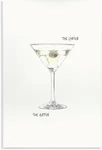 Dirtier the Better Martini, 13 x 19 Inch Mounted Print on Wall Plaque
