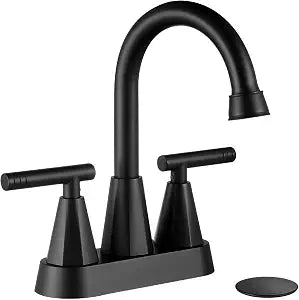 Cobbe Matte Black Bathroom Faucets, Centerset Bathroom Sink Faucet 4 Inch