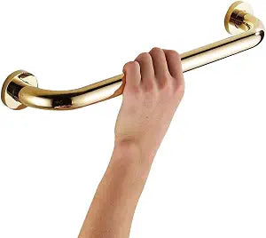 Leyden Brass Shower Grab BarGold Support Bar Bathroom Hand Safety Handrail for Elderly Wall Senior Rail Handle for Tub, Toilet 12 Inch
