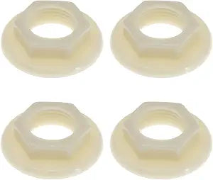 SING F LTD 4Pcs Sink Tap Back Nut 1/2" BSP Plastic Back Nuts Accessories for Bathroom Basin Taps Mixers Round Faced Flanged Back Nuts Home Tools White