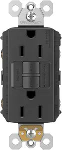 Legrand radiant 15 Amp Tamper Resistant GFCI Duplex Outlet Black 1 Pack