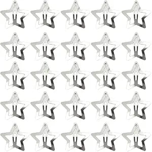YOOHUA 35PCS 1.2'' Star Hair Clips - Metal Non-Slip Snap Hair Clips, Silver Star Clips, Stars Hair Barrettes for Women and Girls