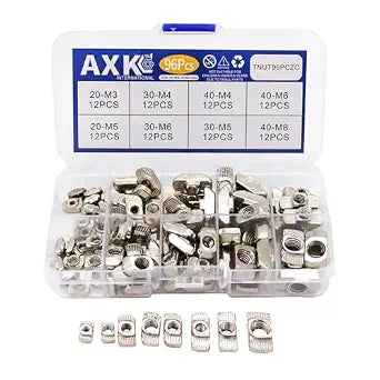 AXK T-Nut Kit, 96PCS Sliding T Nuts for 2020 3030 4040 Aluminum Extrusion