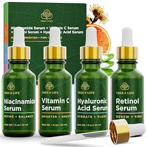 Tree of Life Face Serum Skin Care, Facial Serum for Women and Men, Set of 4