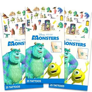75 Pcs Monster's Inc Temporary Tattoos for Kids Bundle