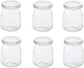 6 Pcs Yogurt Pudding Jars Bottles With Plastic Lids Ideal for Jam, Honey, Wedding Favors, Shower Favors, Baby Foods (7 oz (200ml))