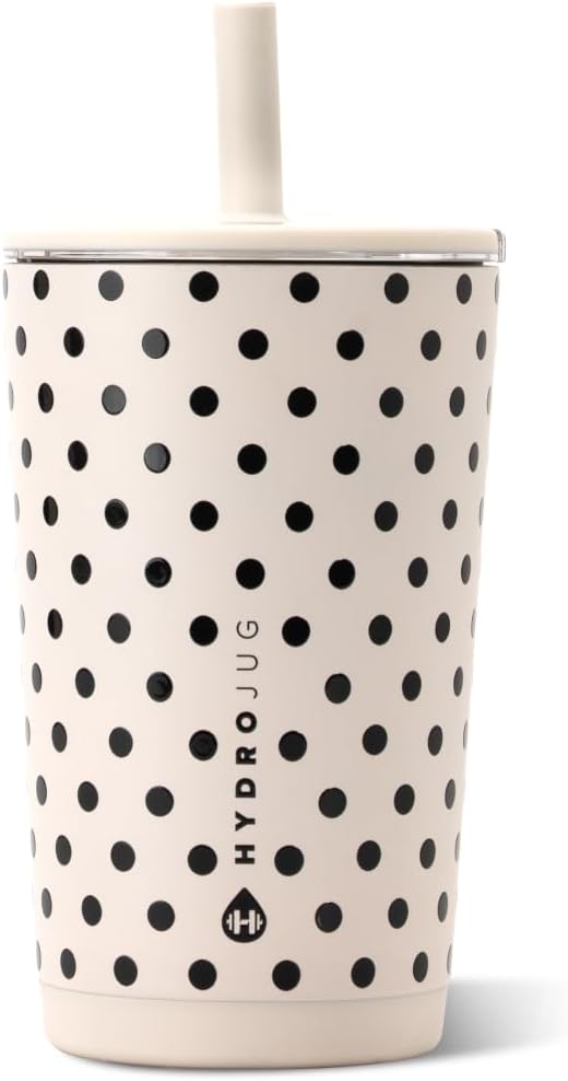 HydroJug Everyday Tumbler 14 oz, Ceramic-Lined Straw Cup, French Vanilla
