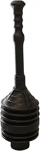 Dependable Industries inc. Essentials Accordion Toilet Plunger  High-Force Clog Remover for Toilets, Sinks, Tubs and Showers, Black