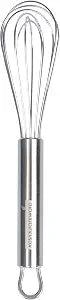 Restaurantware 7 in Stainless Steel Wire Whisk - German Standard Kitchen Balloon Whisk with Ergonomic Handle, Dishwasher Safe - Durable French Whisk for Cooking, Mixing Thick Batter and Sauce