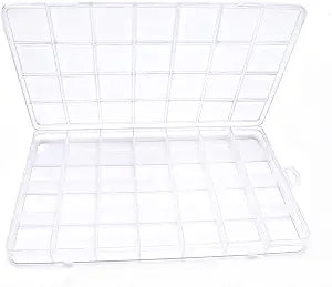 IOOLEEM Bead Organizer Box, 28 Grids Plastic Organizer Container Storage