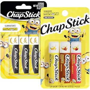 ChapStick Lip Balm Sets, Minions Banana-Nana + Variety Banana Pack (6 Sticks), Party Favors for Kids, 0.15 Oz Ea
