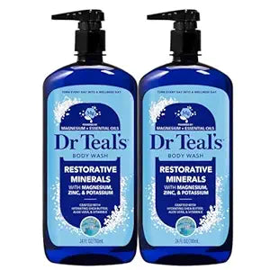 Dr Teal's Body Wash, Restorative Minerals with Magnesium, Zinc & Potassium (Body Wash Set of 2)