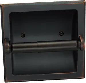 Oil Rubbed Bronze Recessed Toilet/Tissue Paper Holder All Metal Contruction - Mounting Bracket Included