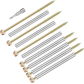 12 Pack 7'' Gutter Screws with Stainless Steel Sleeve,for 5-Inch Roof Gutter Repair, Screws White,Durable Nails (12)