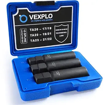 VEXPLO 10 Spline Lug Nut Key Set Thick Wall 3-PCS 10 Spline Lug Nut Socket