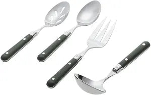 Ginkgo International Le Prix 4-Piece Stainless Steel Hostess Serving Set, Moss Green