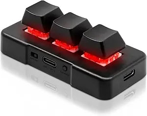 3 Key Mini Keypad Wireless USB 2 in 1 Mechanical Gaming Macro Keyboard Customized Programmable OSU Keypad with RGB Led for PC Gaming OSU Office Work HID